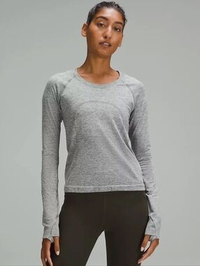 lululemon athletica Swifty Tech Heather Gray Long Sleeve Performance Top